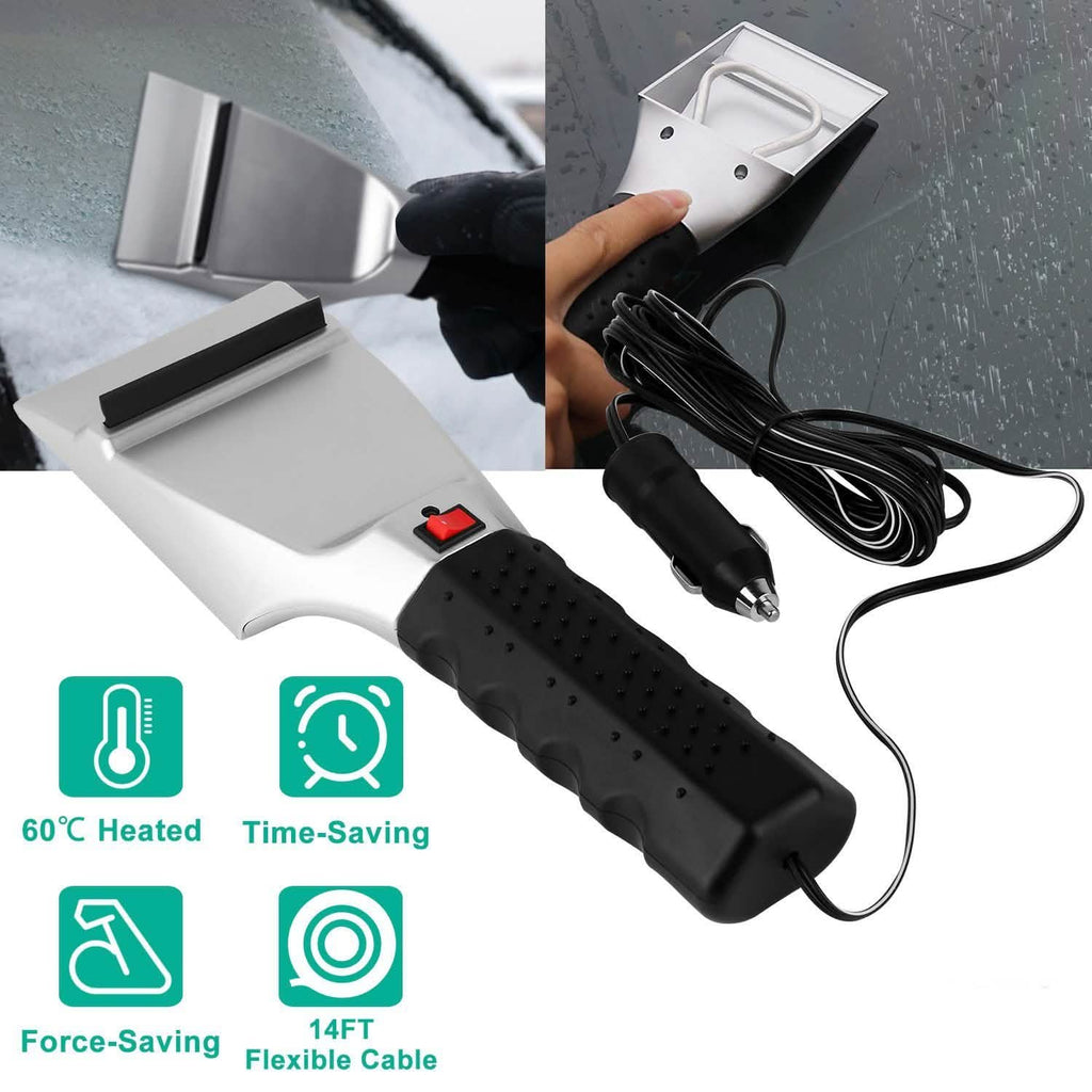 Grattoir à glace et à neige électrique chauffant 12 V pour voiture