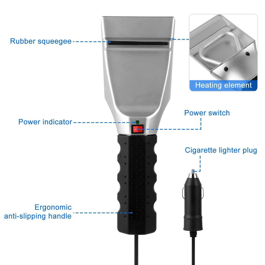 Grattoir à glace et à neige électrique chauffant 12 V pour voiture