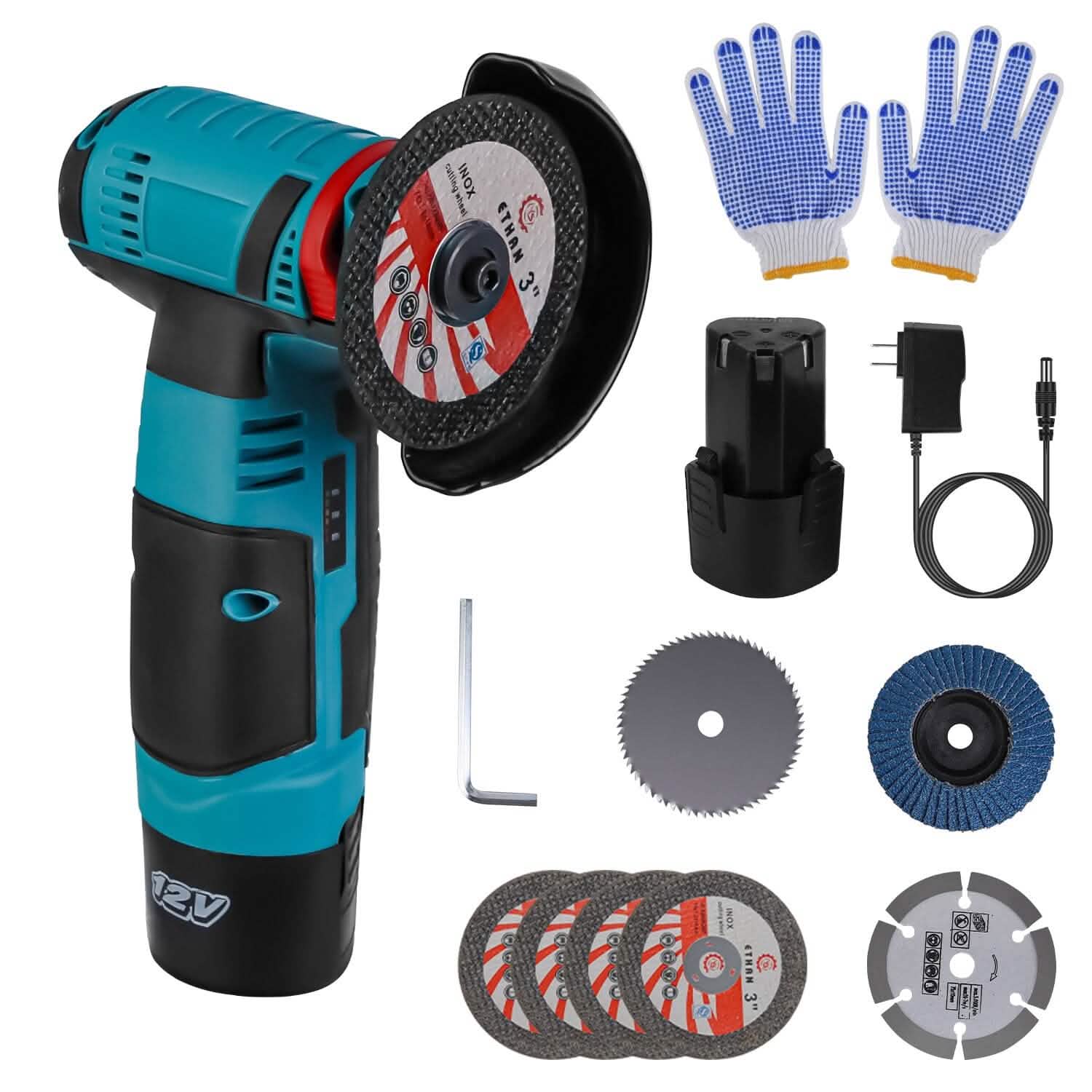 Mini-meuleuse d'angle sans fil 12V