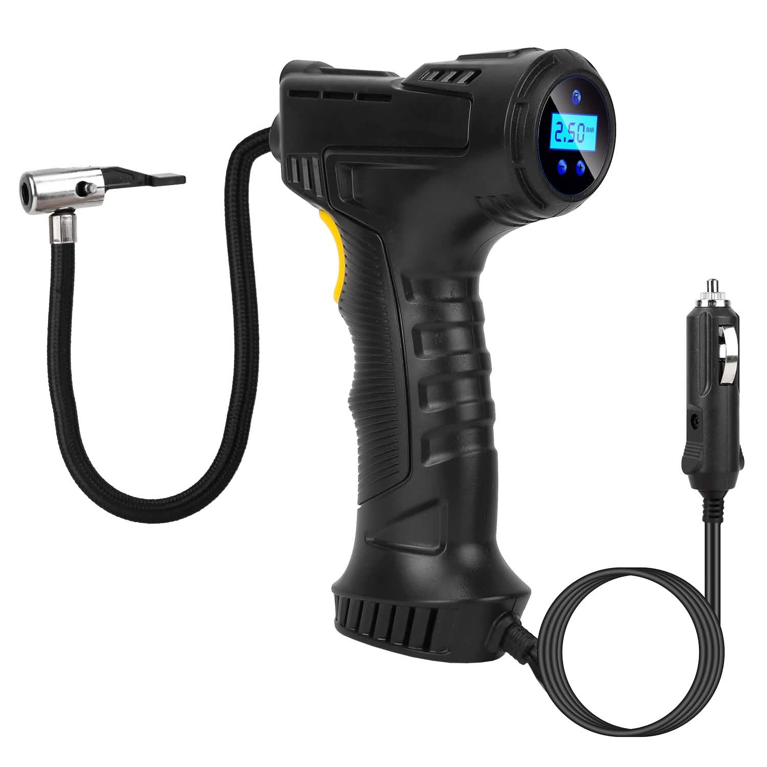 Gonfleur de pneu de voiture numérique 12V avec lumière LED 150 PSI