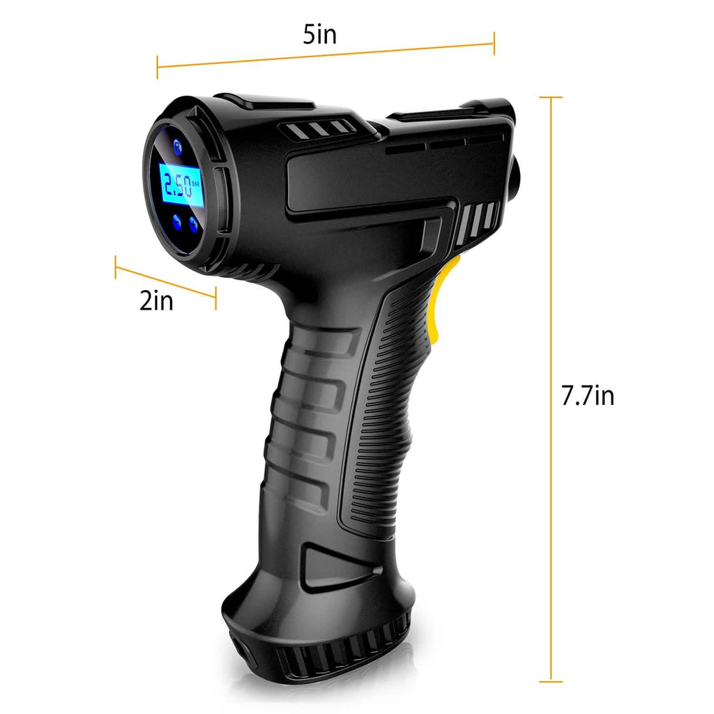 Gonfleur de pneu de voiture numérique 12V avec lumière LED 150 PSI