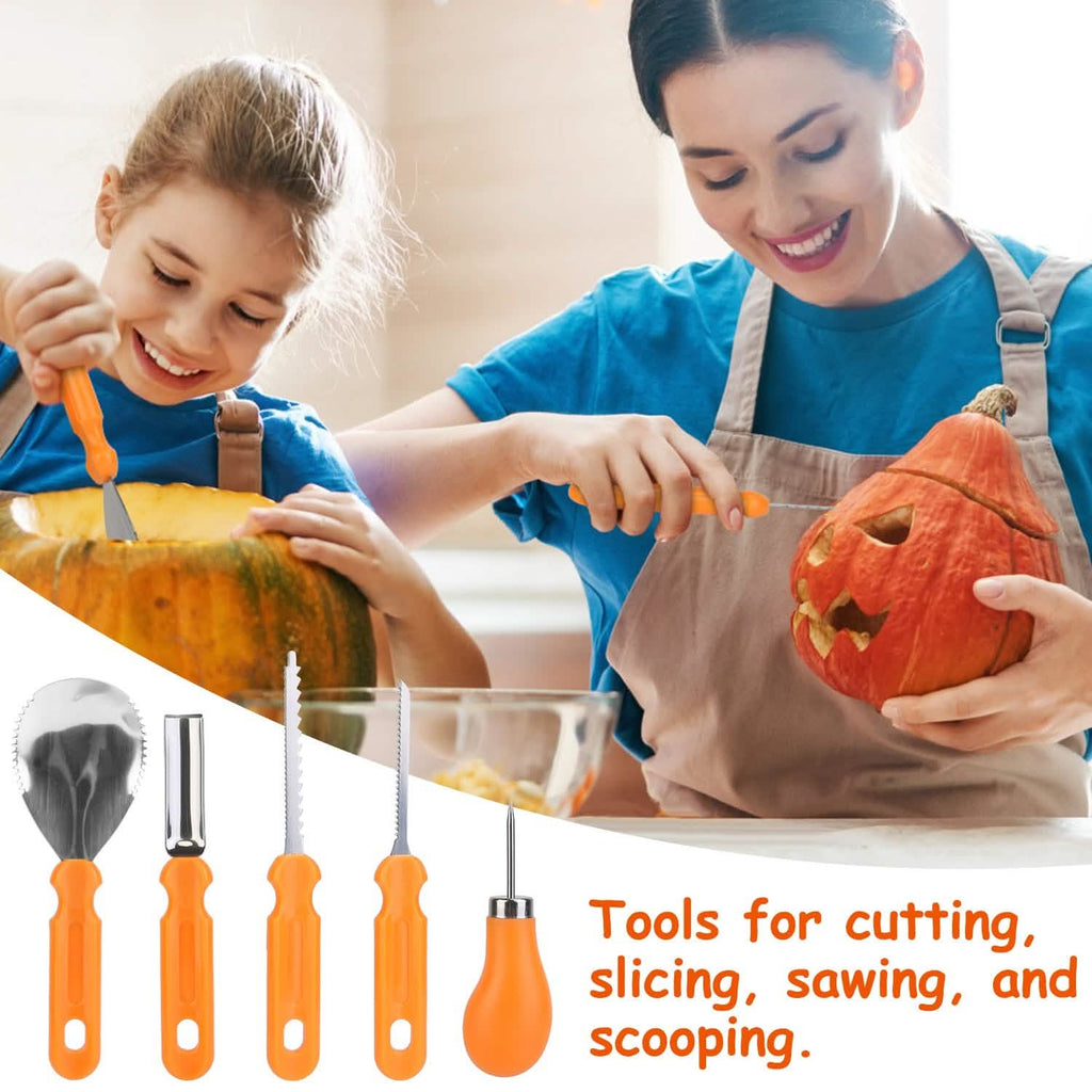 13 pièces : Kit de découpe de citrouille d'Halloween en acier inoxydable