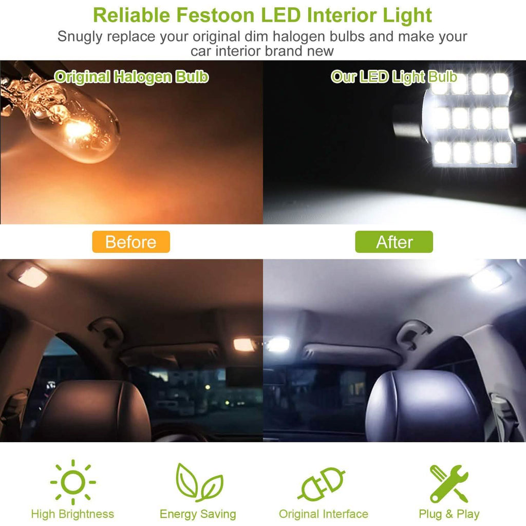 13 pièces : Ampoule LED navette T10 31 mm