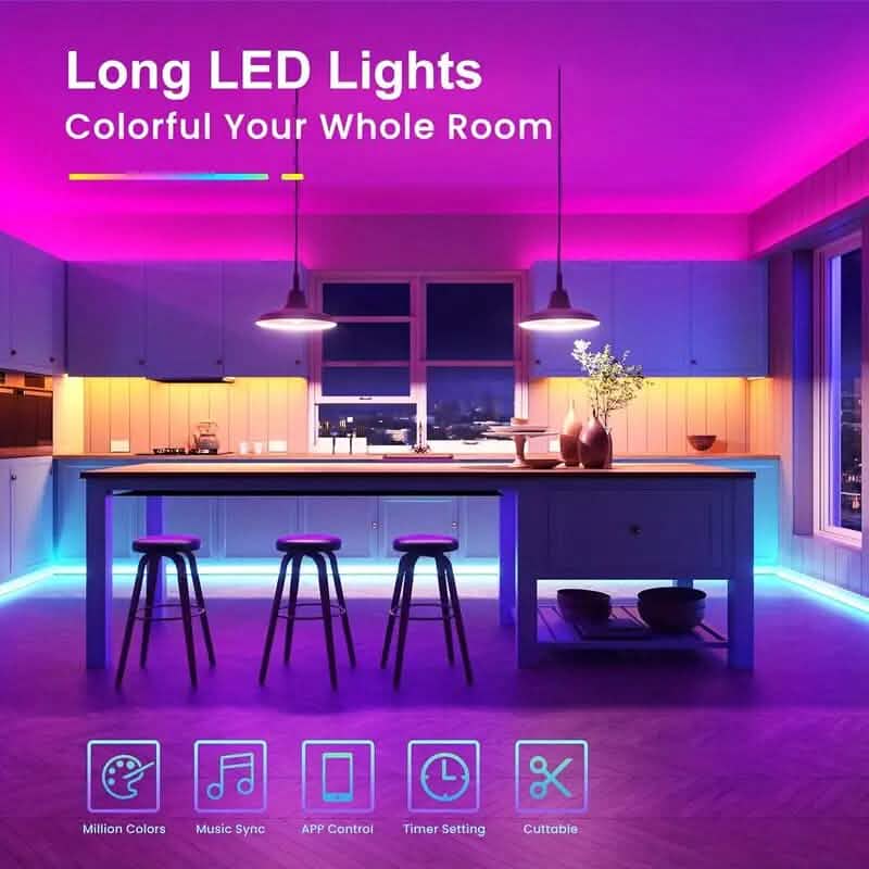 Bande LED RVB 24 V de 40 m avec télécommande contrôlée par application