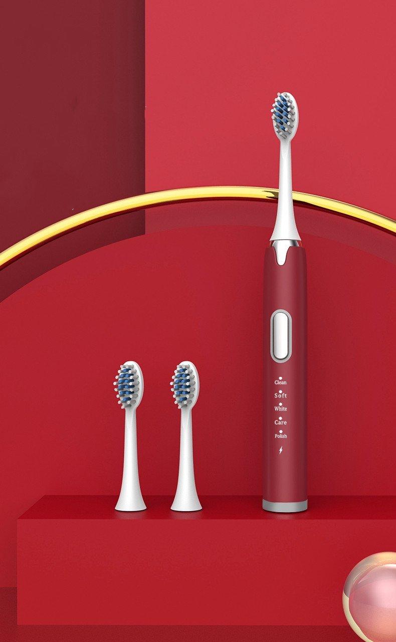 Brosse à dents électrique ultrasonique sonique vibrante rechargeable pour adultes, blanchissante, rechargeable par USB, pour hommes et femmes
