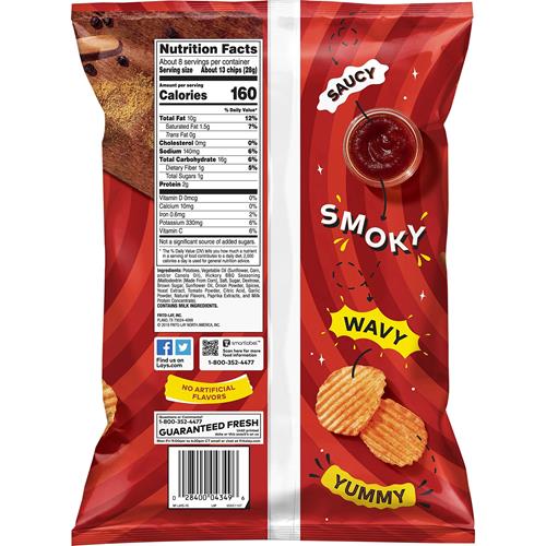 Croustilles ondulées Lays, saveur barbecue Hickory, 7,5 oz