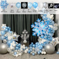 Kit de guirlande d'arche de ballons flocons double couche 132 pièces pour anniversaire de fille, baby shower, mariage, décoration de fête de Noël, décoration de fête d'anniversaire de garçon