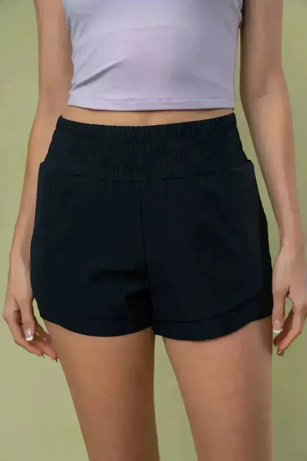 Short en maille taille haute - Doublure intégrée et poches | Femstylo