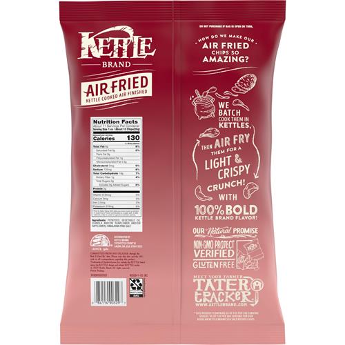 Chips de pommes de terre Kettle Brand, chips à la cuisson à l'air et au sel de l'Himalaya, sac format familial de 319 g