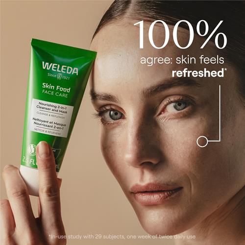 Nettoyant lait-huile nourrissant Weleda Skin Food Soin du visage, 75 ml, nettoyant riche en plantes avec huile de graines de tournesol, extrait de camomille et pensée sauvage