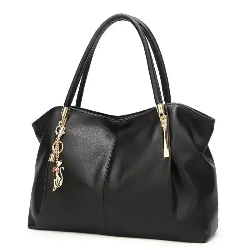 Sac à main de grande capacité et de couleur unie pour femme
