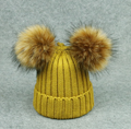 Tendance moderne Enfants Hiver Bébé Tout-petit Chapeau Casquette avec deux pompons doubles Oreilles Chapeau drôle