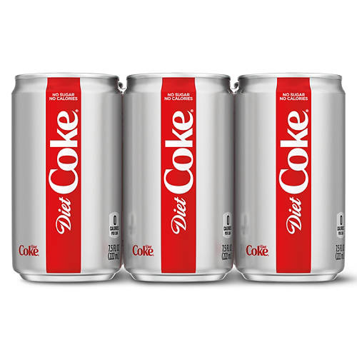 Coca-Cola Diet Coke Mini canettes – Paquet de 6, 222 ml