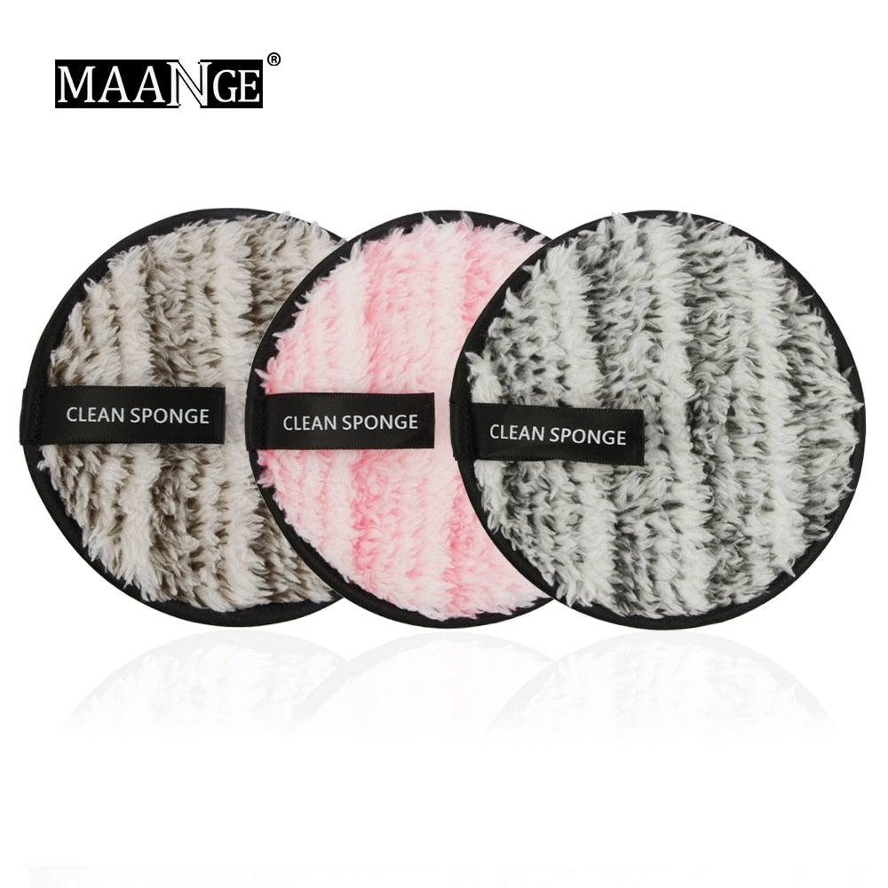 1/3 Éponge démaquillante Neuve Flapping Wash Cotton Réutilisable Éponge Humide Houppette Visage Nettoyant Doux Naturel Lingette en Microfibre Premium