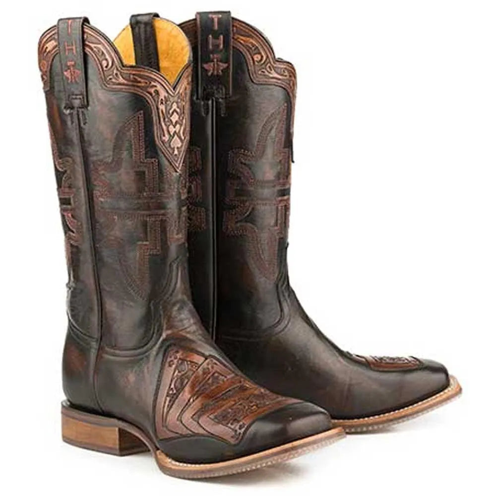 Bottes de cowboy en cuir pour homme Tin Haul Kings / Gambling Legend (noir)