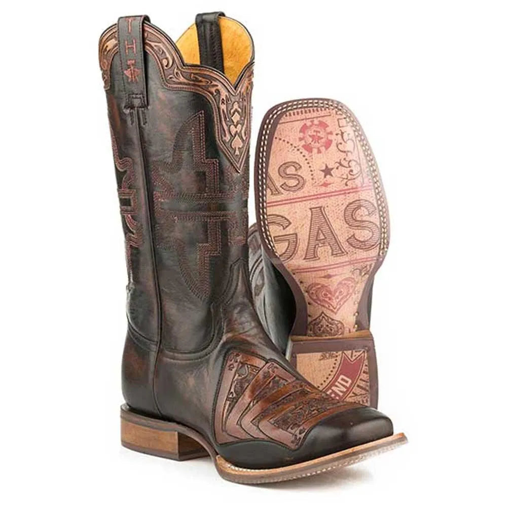 Bottes de cowboy en cuir pour homme Tin Haul Kings / Gambling Legend (noir)
