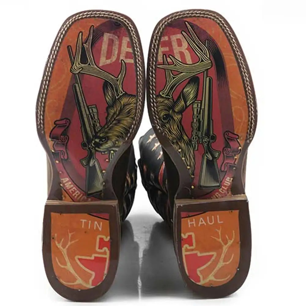 Tin Haul Open Season/Deer Hunter - Bottes de cowboy en cuir pour homme
