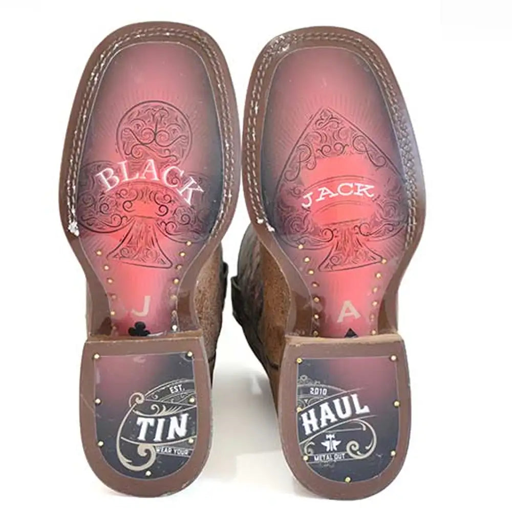 Bottes de cowboy en cuir pour homme Tin Haul Blackjack/Winning