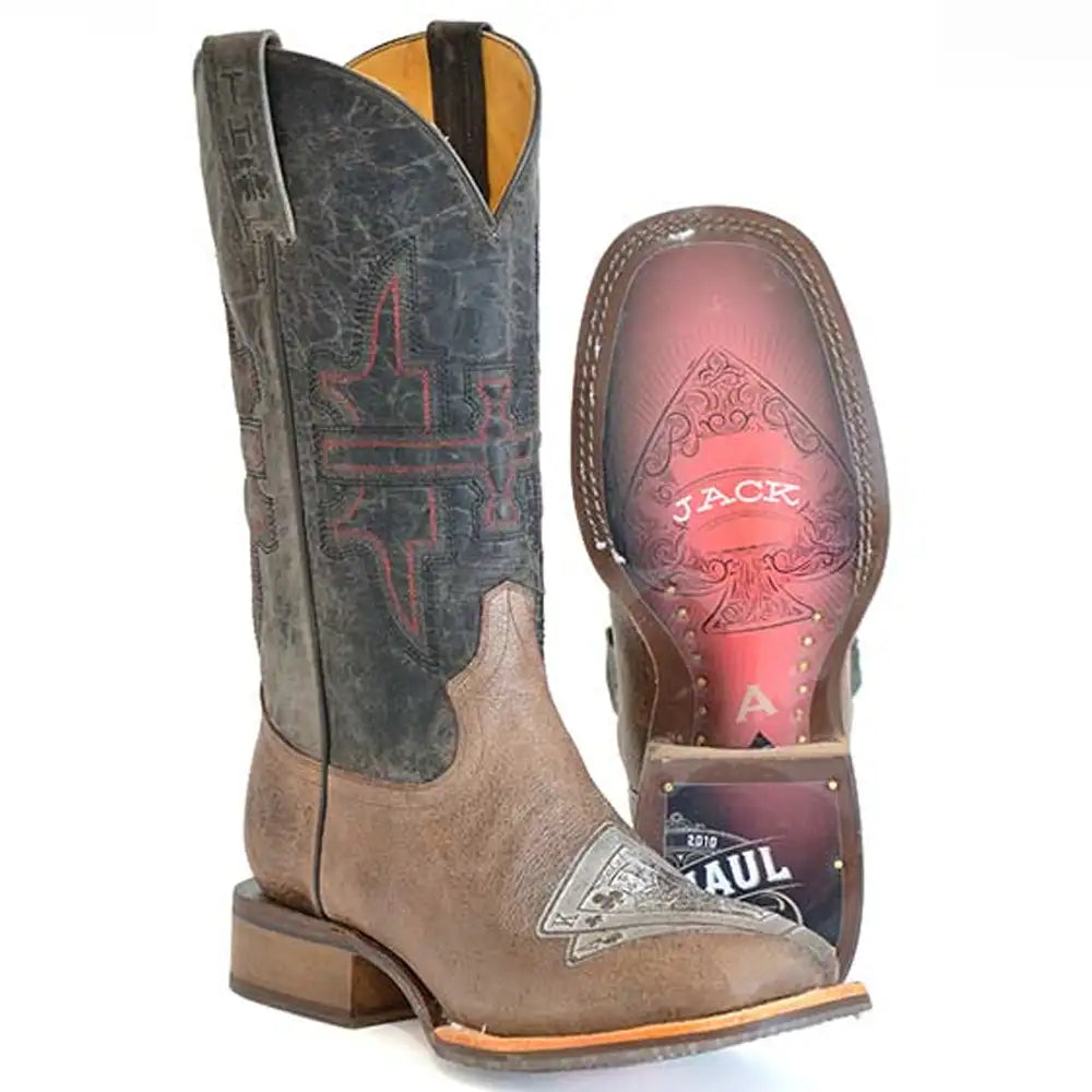 Bottes de cowboy en cuir pour homme Tin Haul Blackjack/Winning