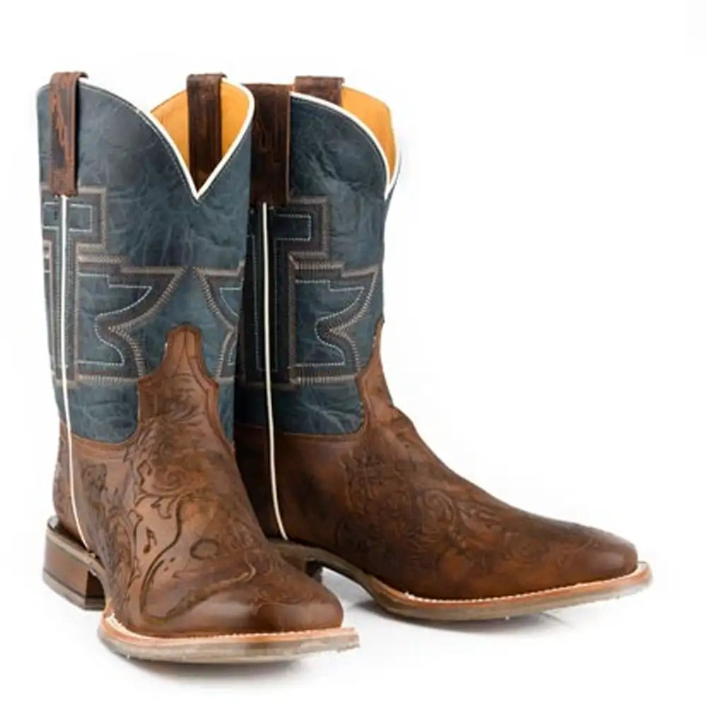 Tin Haul Guitar Man/Rock On - Bottes de cowboy en cuir pour homme