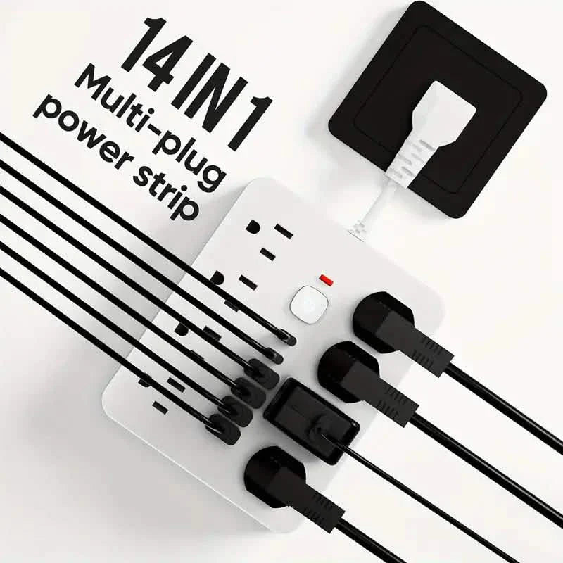 Multiprise 14-en-1 avec 4 ports USB, 2 ports USB-C et 8 prises CA