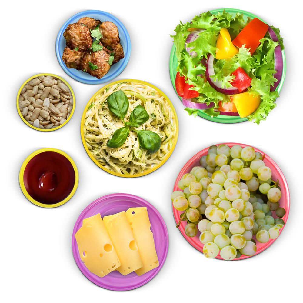 Ensemble de 14 pièces : Boîtes de conservation pour le contrôle des portions