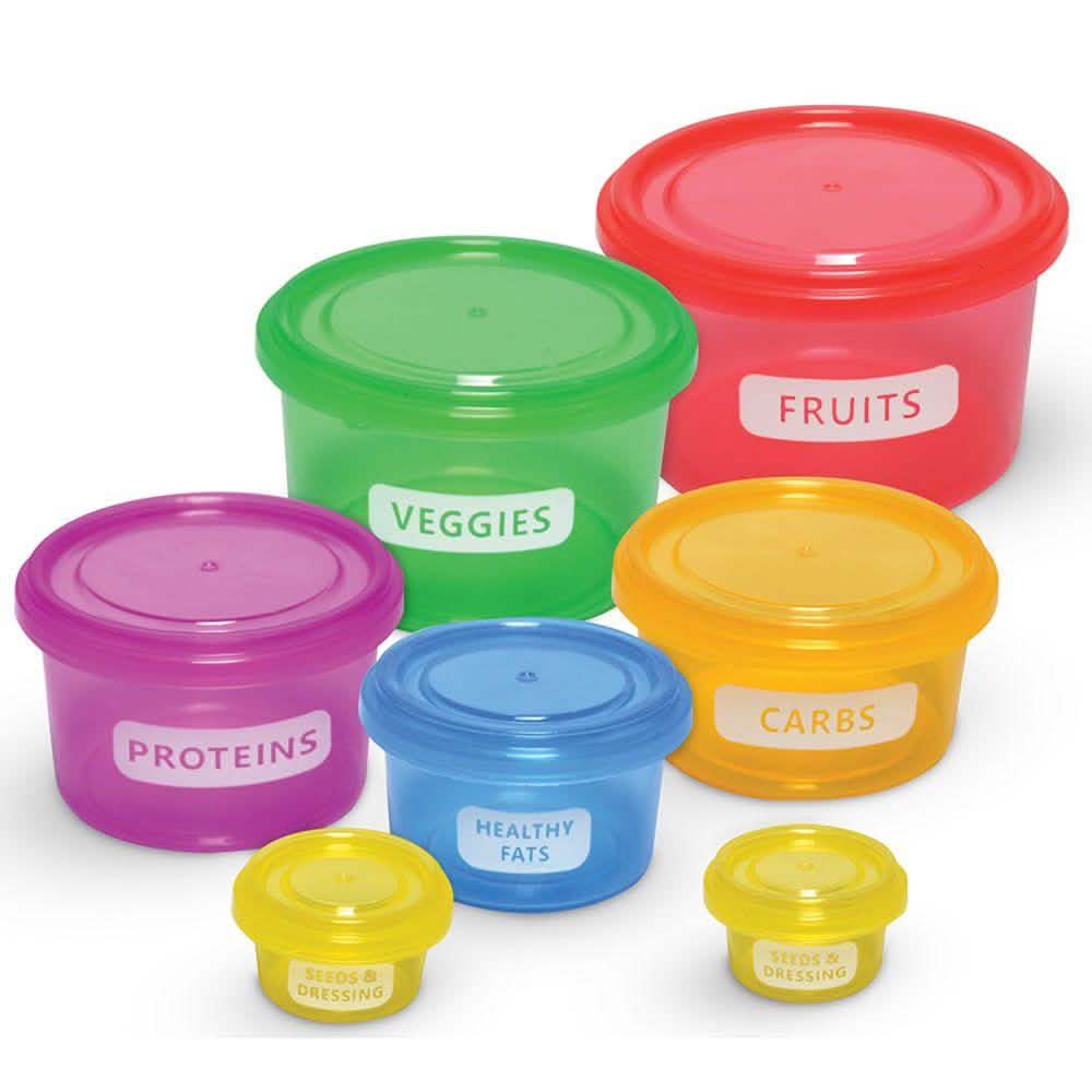 Ensemble de 14 pièces : Boîtes de conservation pour le contrôle des portions