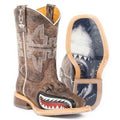 Bottes de cowboy en cuir Tin Haul Sharky / Man Eater Sole (Tan) - Petits/Grands Enfants