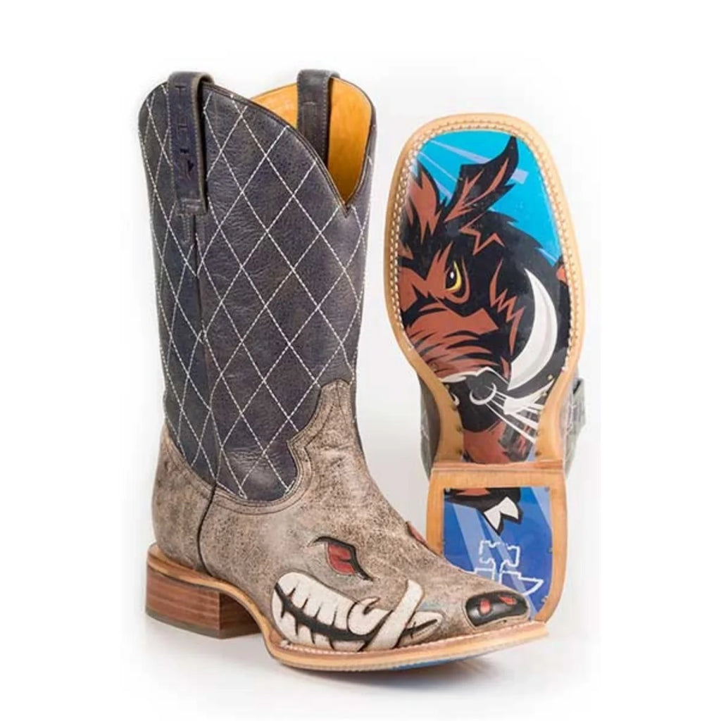 Tin Haul Not Boaring - Bottes de cowboy en cuir pour homme