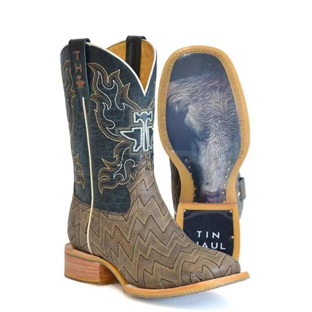 Bottes de cowboy en cuir pour homme Tin Haul Lightning Strikes