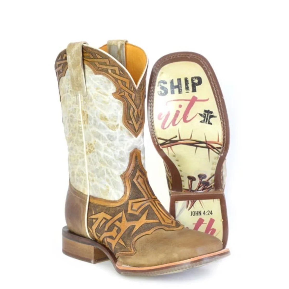 Bottes de Cowboy en Cuir Homme Tin Haul Cross & Thorns