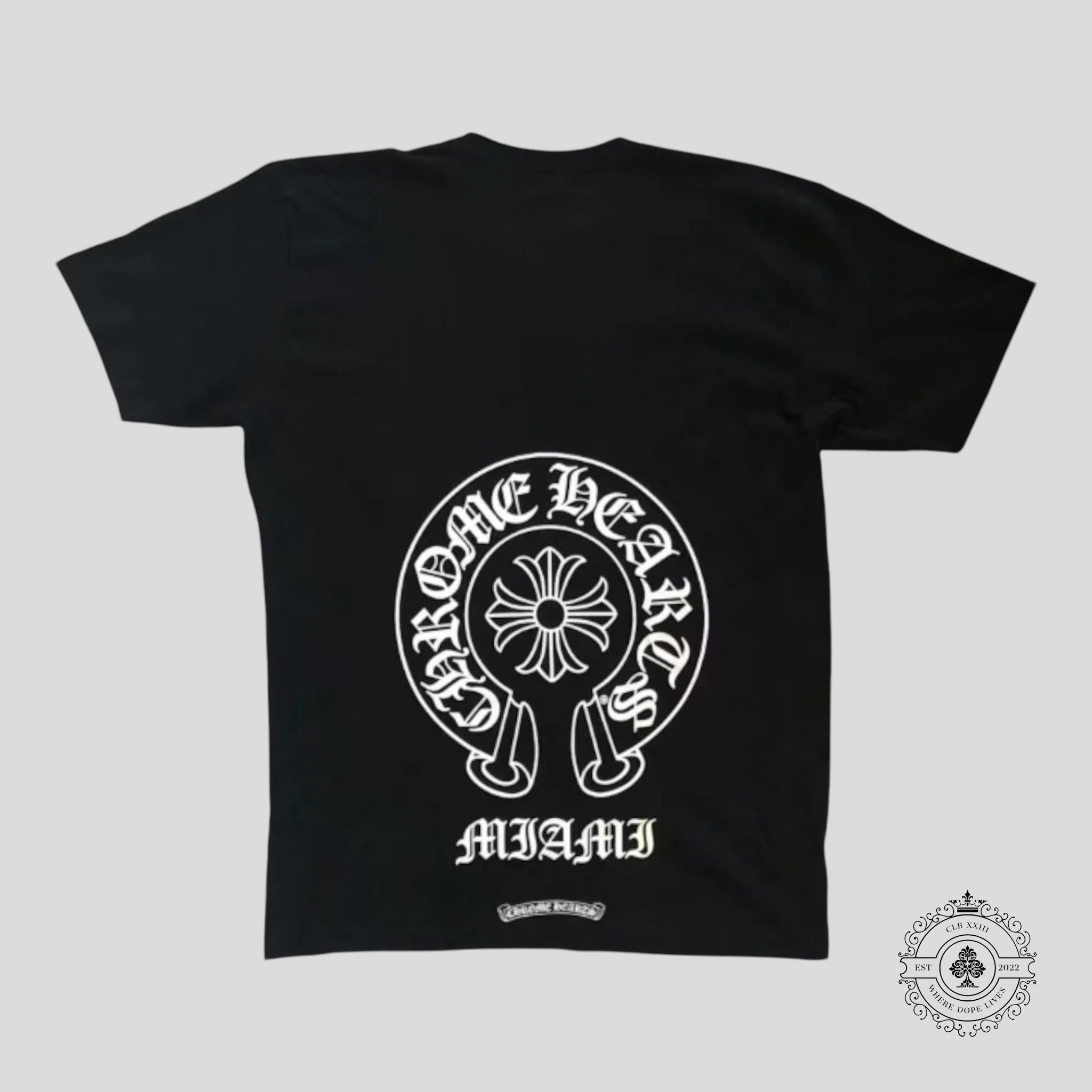 T-shirt à poche fer à cheval exclusif Chrome Hearts Miami en noir