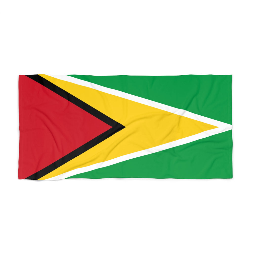 Serviette de Plage Drapeau du Guyana | Qualité & Durable - 2 Tailles | Fierté Guyanaise | Cadeau pour les Guyanais