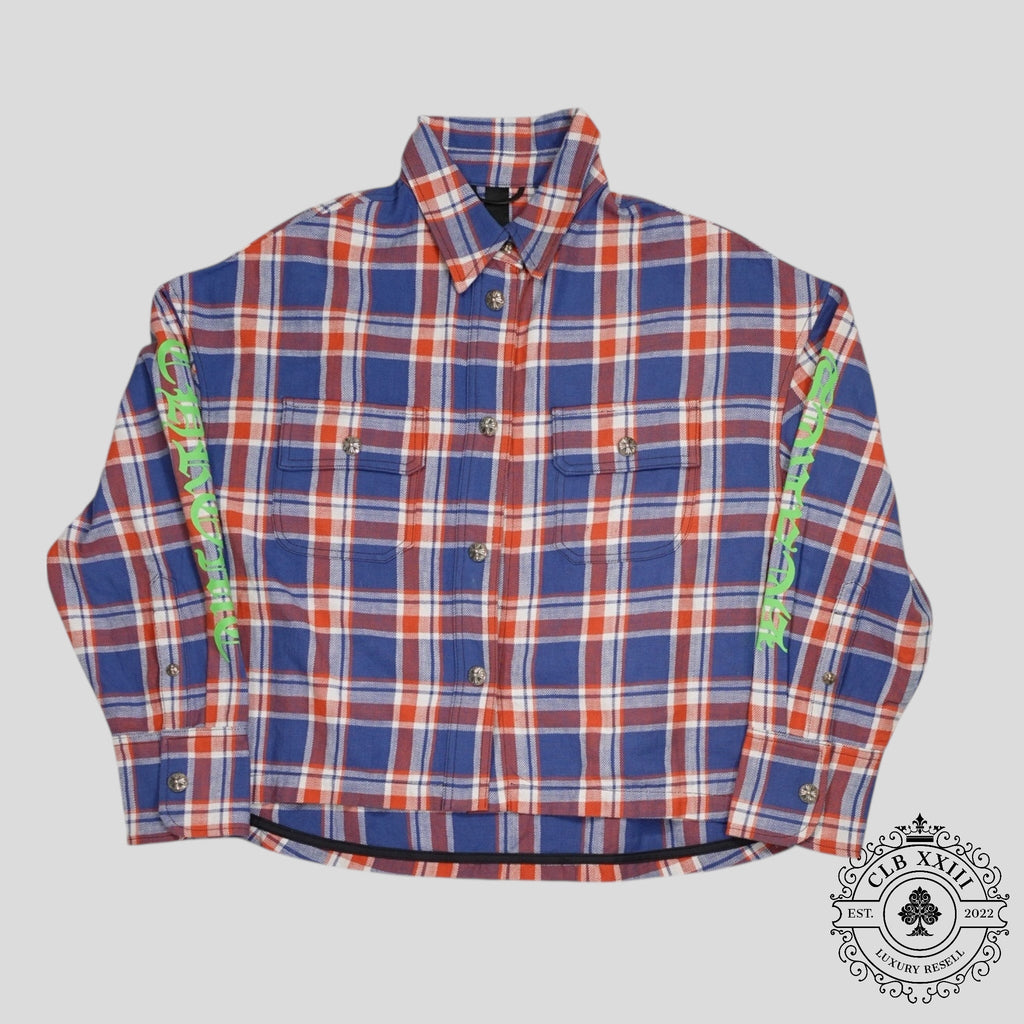 Chemise en flanelle Chrome Heart à logo sur la manche bleue/rouge