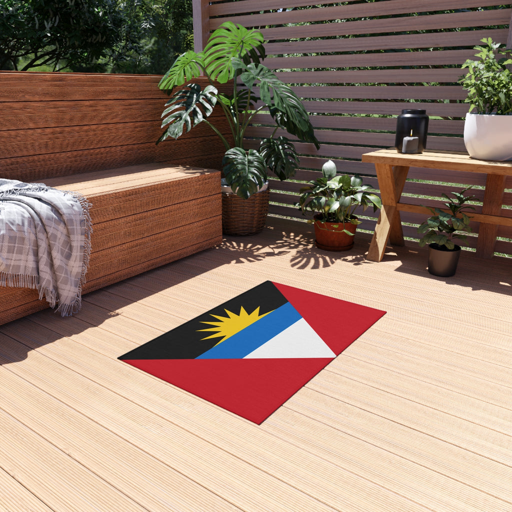 Paillasson antidérapant d'extérieur avec le drapeau d'Antigua-et-Barbuda | Saint John's | Antiguan Liberta | 24"x36"