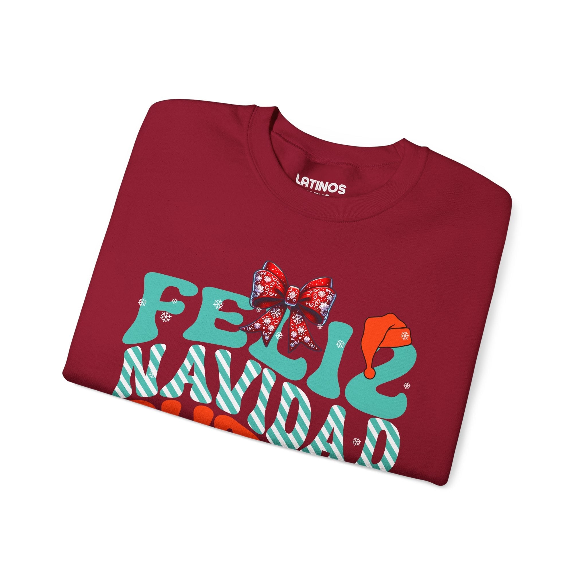 Feliz Navidad Putos ! Sweat-shirt col rond de Noël confortable | Fête latino 3 Couleurs