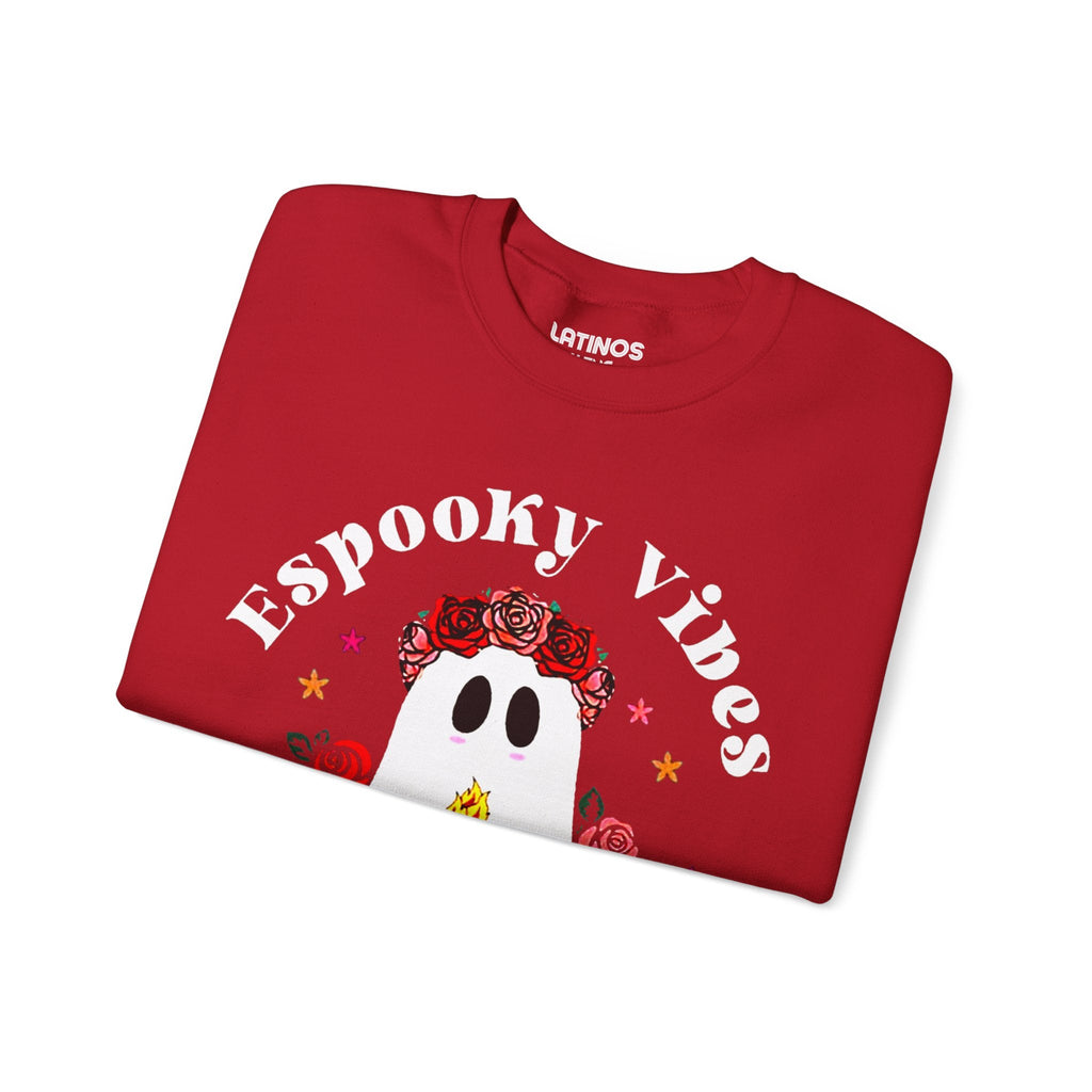 Espooky Vibes - Vibras Spooky Ghost Crewneck Sweater | Halloween, Boo Scary Spooky Horror Costume Latino | 3 couleurs - Unisexe