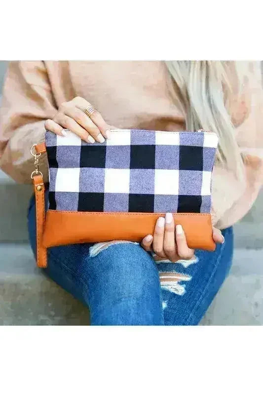 Pochette à carreaux de buffle