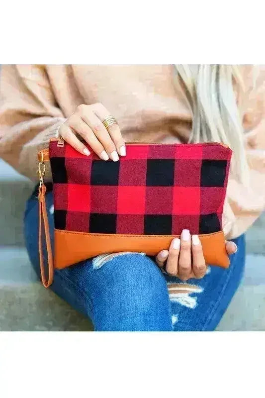 Pochette à carreaux de buffle