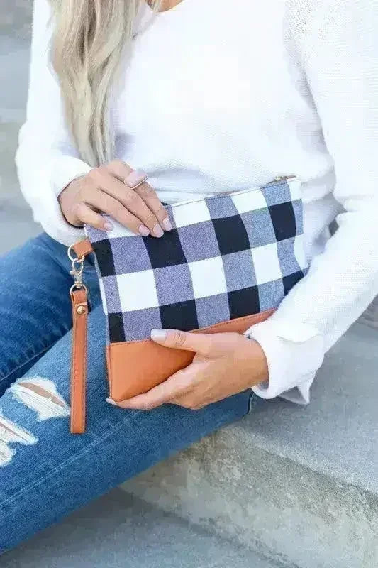 Pochette à carreaux de buffle