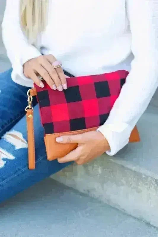 Pochette à carreaux de buffle