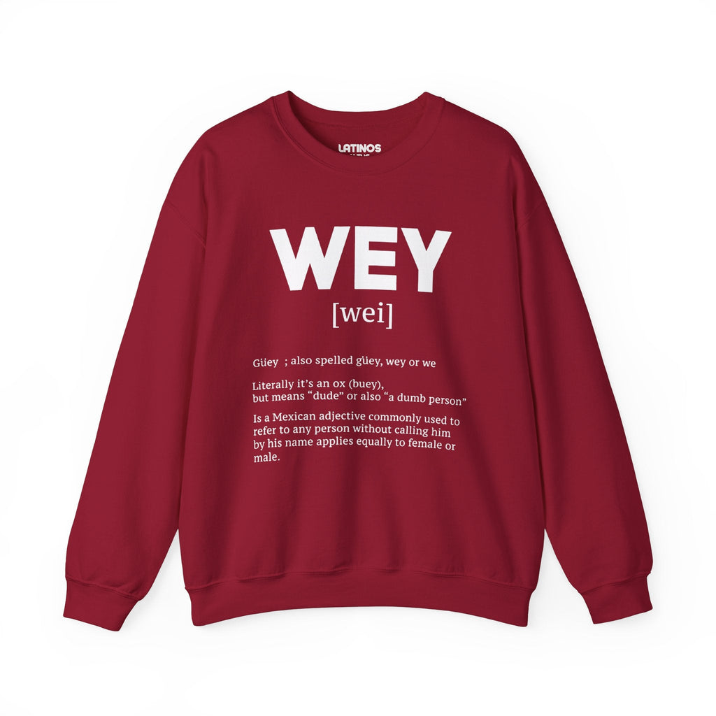 Sweat-shirt ras du cou Wey Guey Definition | Pull molletonné drôle pour Latino | 3 couleurs disponibles