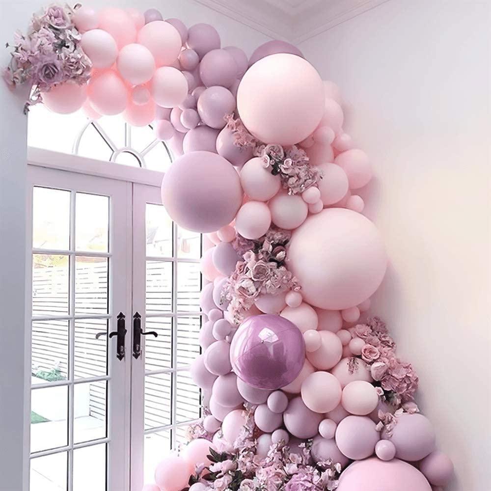 Arche de guirlande de ballons roses 145 pièces pour pique-nique de festival, fiançailles familiales, mariage, fête d'anniversaire, décoration de ballons à thème rose pour filles