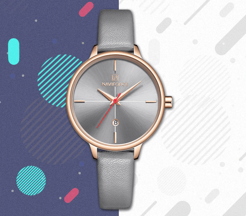 Montre de Luxe Femme avec Bracelets en Cuir Boîtier en Acier Brillant Verre Anti-rayures Design Unique Cadeau Parfait