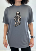 T-shirt graphique unisexe squelette triste Halloween en bambou viscose/coton biologique à manches courtes