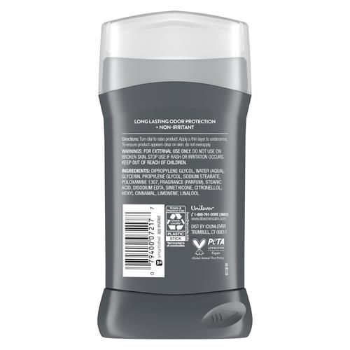 Dove Men+Care Déodorant en stick sans aluminium pour homme, fraîcheur intense, protection anti-odeurs 72 heures, déodorant homme avec 1/4 de crème hydratante, 85 g