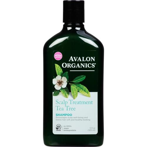 Shampooing traitant à l'arbre à thé pour le cuir chevelu Avalon Organics, favorise le bien-être du cuir chevelu et laisse les cheveux doux, 325 ml