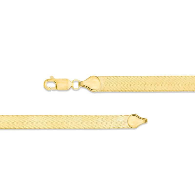 Chaîne collier chevrons en or jaune massif 14K 6 mm, poli brillant