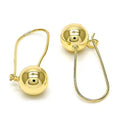 Boucles d'oreilles dormeuses en or laminé 14 carats, finition polie, design boule, finition polie, ton doré