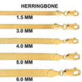 Collier en or massif 14 carats motif chevrons